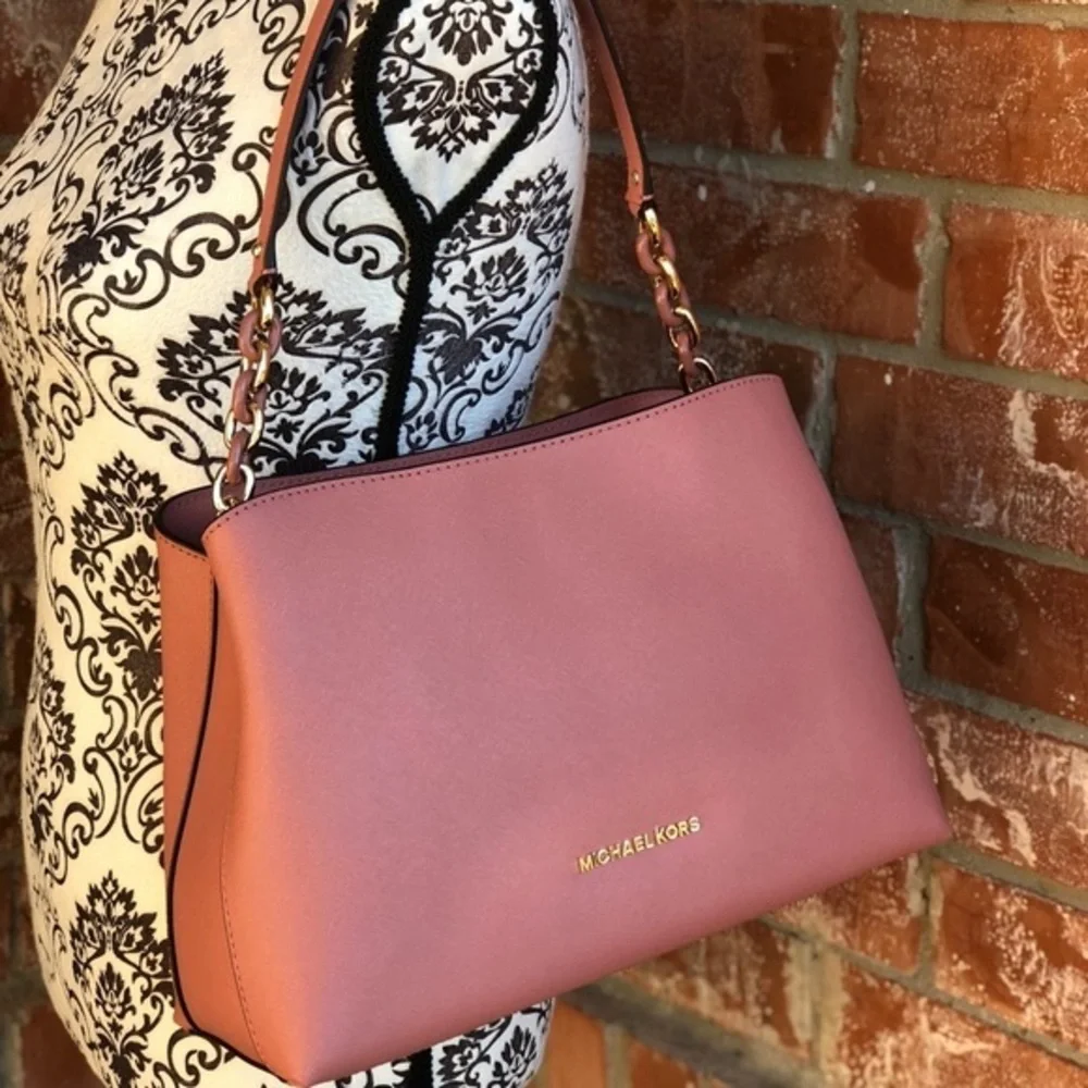 Michael kors LG EW satchel leather bag Rose